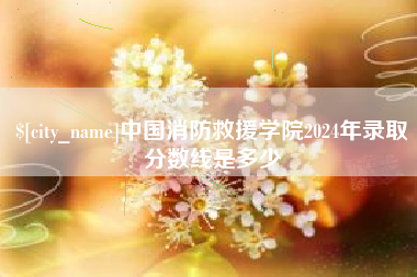 南漳中国消防救援学院2024年录取分数线是多少