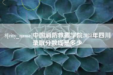 南漳中国消防救援学院2021年四川录取分数线是多少