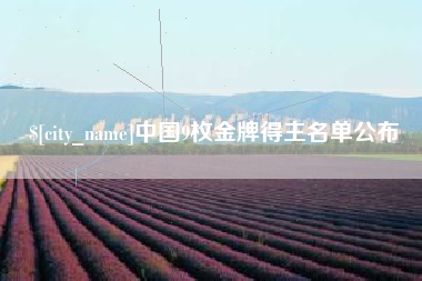 南漳中国9枚金牌得主名单公布