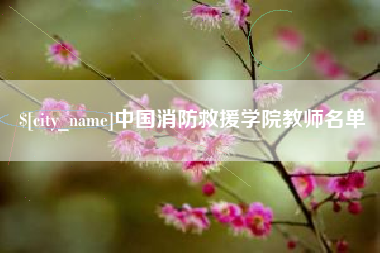 南漳中国消防救援学院教师名单