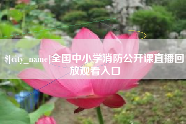 南漳全国中小学消防公开课直播回放观看入口