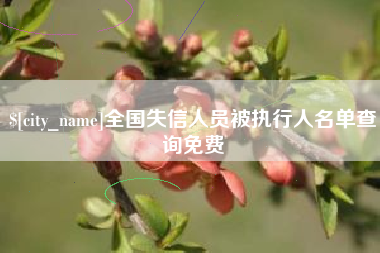 南漳全国失信人员被执行人名单查询免费