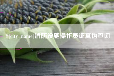 南漳消防设施操作员证真伪查询