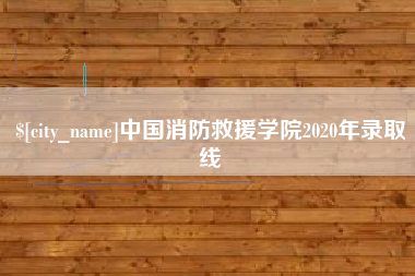 南漳中国消防救援学院2020年录取线