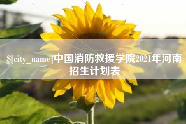 南漳中国消防救援学院2021年河南招生计划表