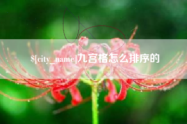 南漳九宫格怎么排序的