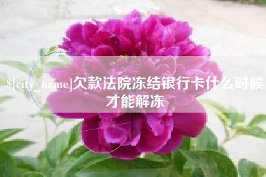 南漳欠款法院冻结银行卡什么时候才能解冻