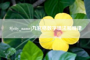 南漳九宫格数字填法和规律