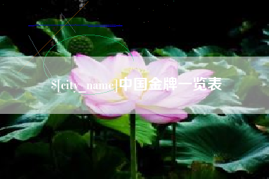 南漳中国金牌一览表