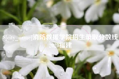 南漳消防救援学院招生录取分数线2020福建
